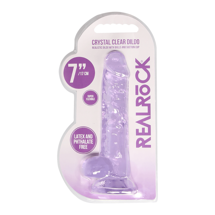 crystal-clear---dildo-with-balls-19-cm-Paars-4