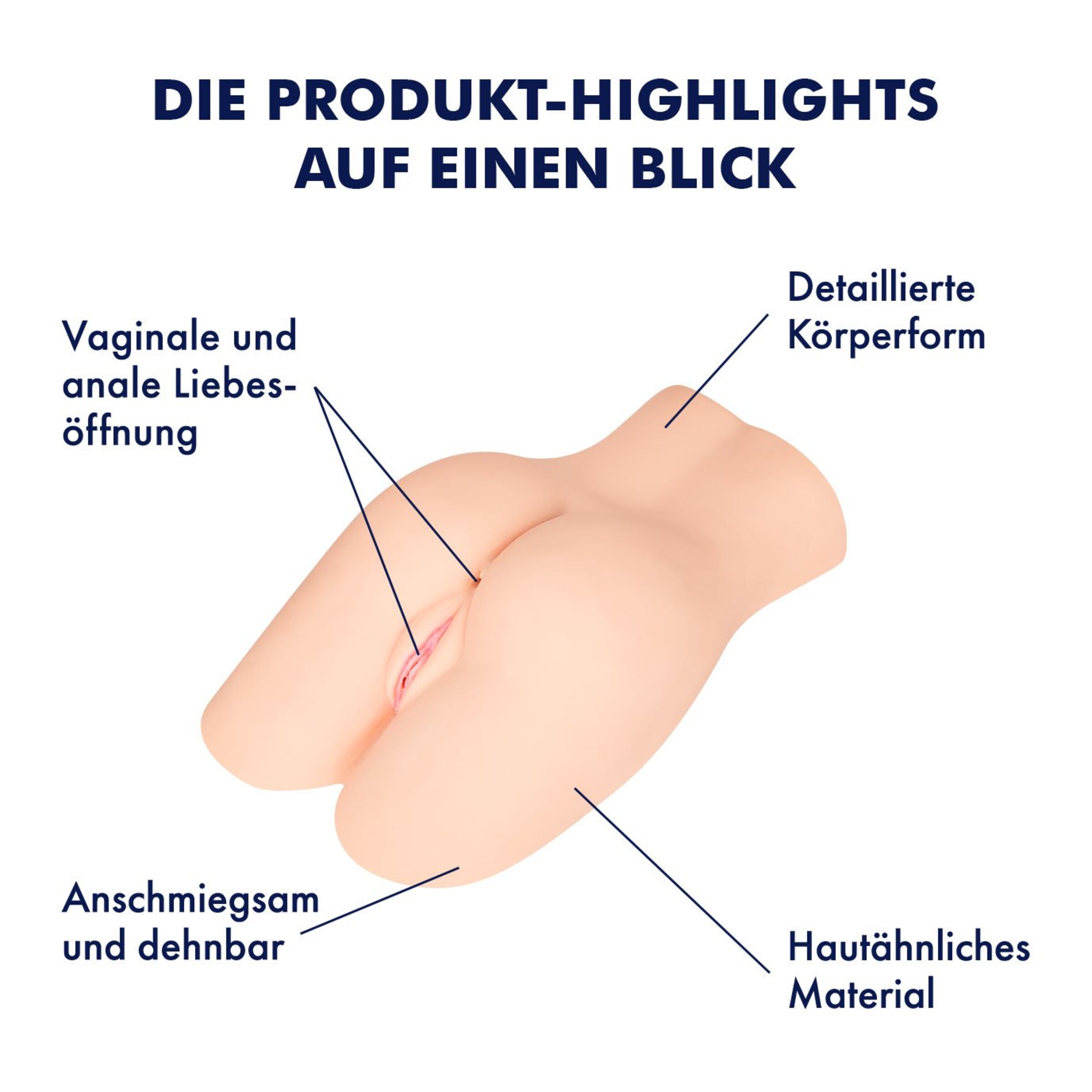 Masturbator Naturnaher Masturbator mit 2 ffnungen, 39 cm  online kaufen