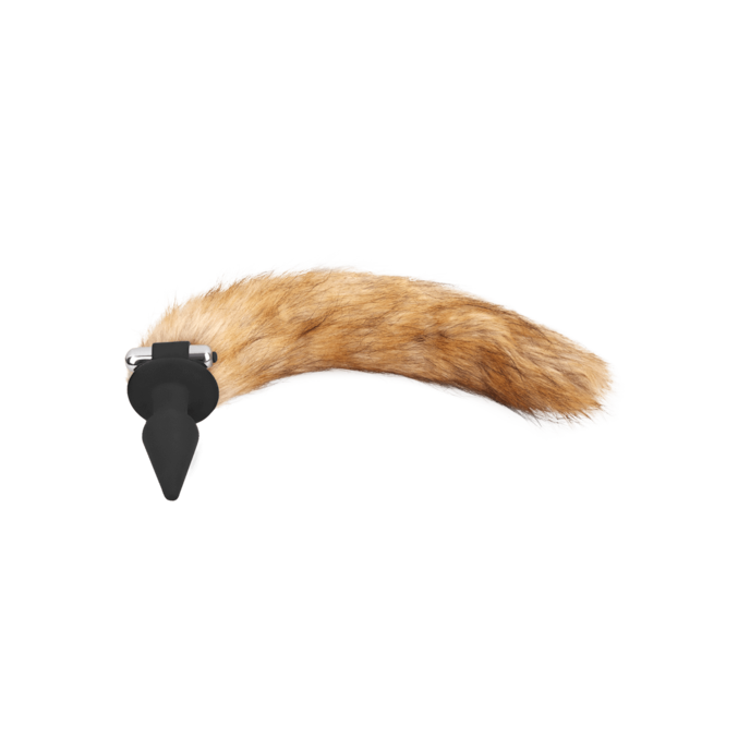 vibromasseur-anal-avec-queue-de-renard-10-cm-Clair brun-Noir-1