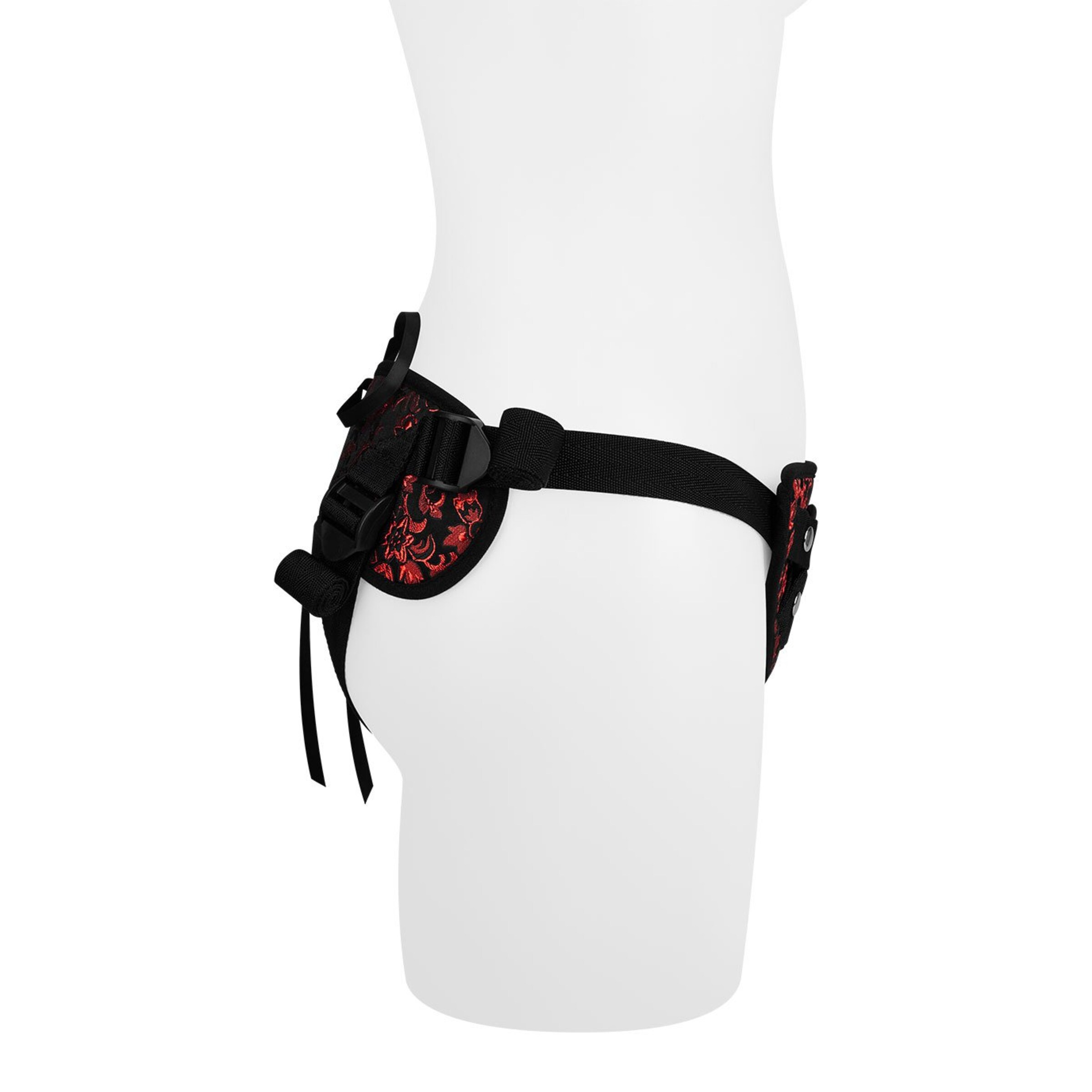 romantisches-strap-on-geschirr-Rot-Schwarz-2