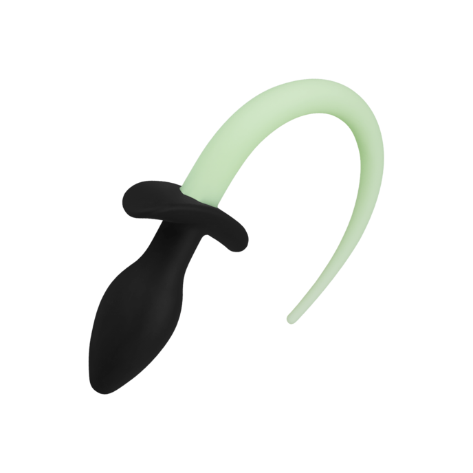 plug-anal-en-silicone-avec-queue-28-cm-Noir-Vert néon-1