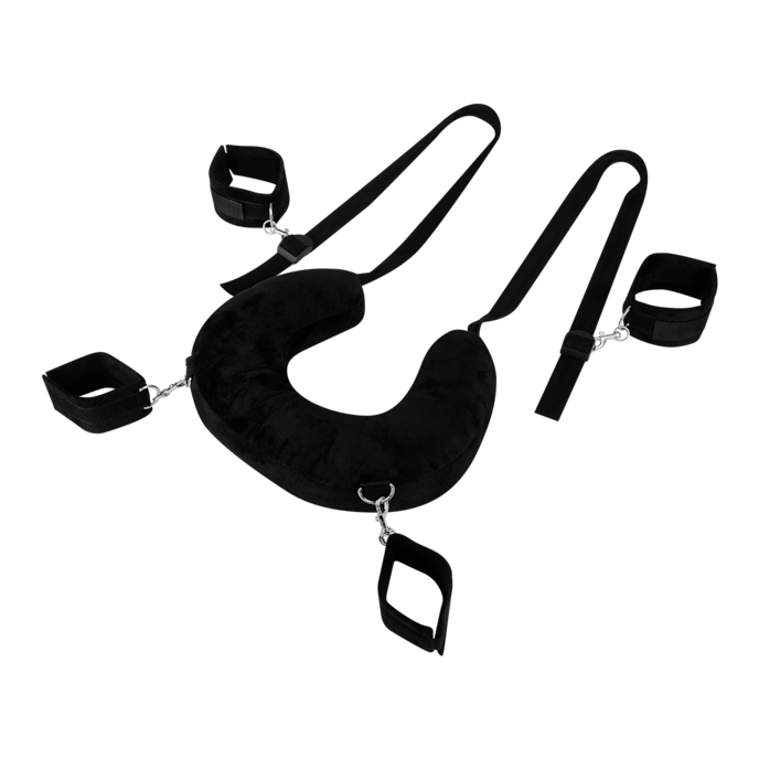 nekkussen-met-geïntegreerde-hand--en-voetboeien-Zwart-2