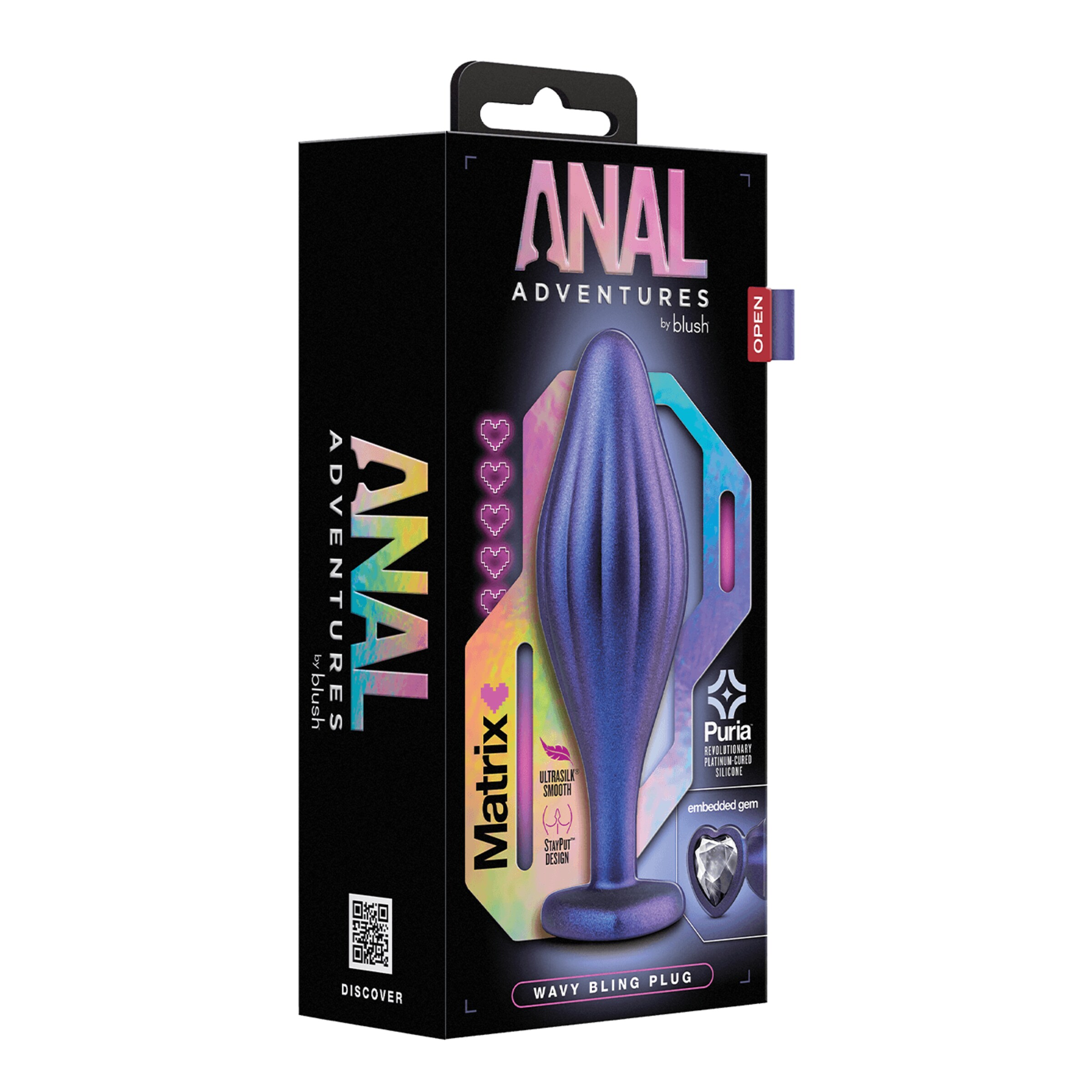anal-adventures---matrix-wavy-bling-plug-11-4-cm-Violet-2