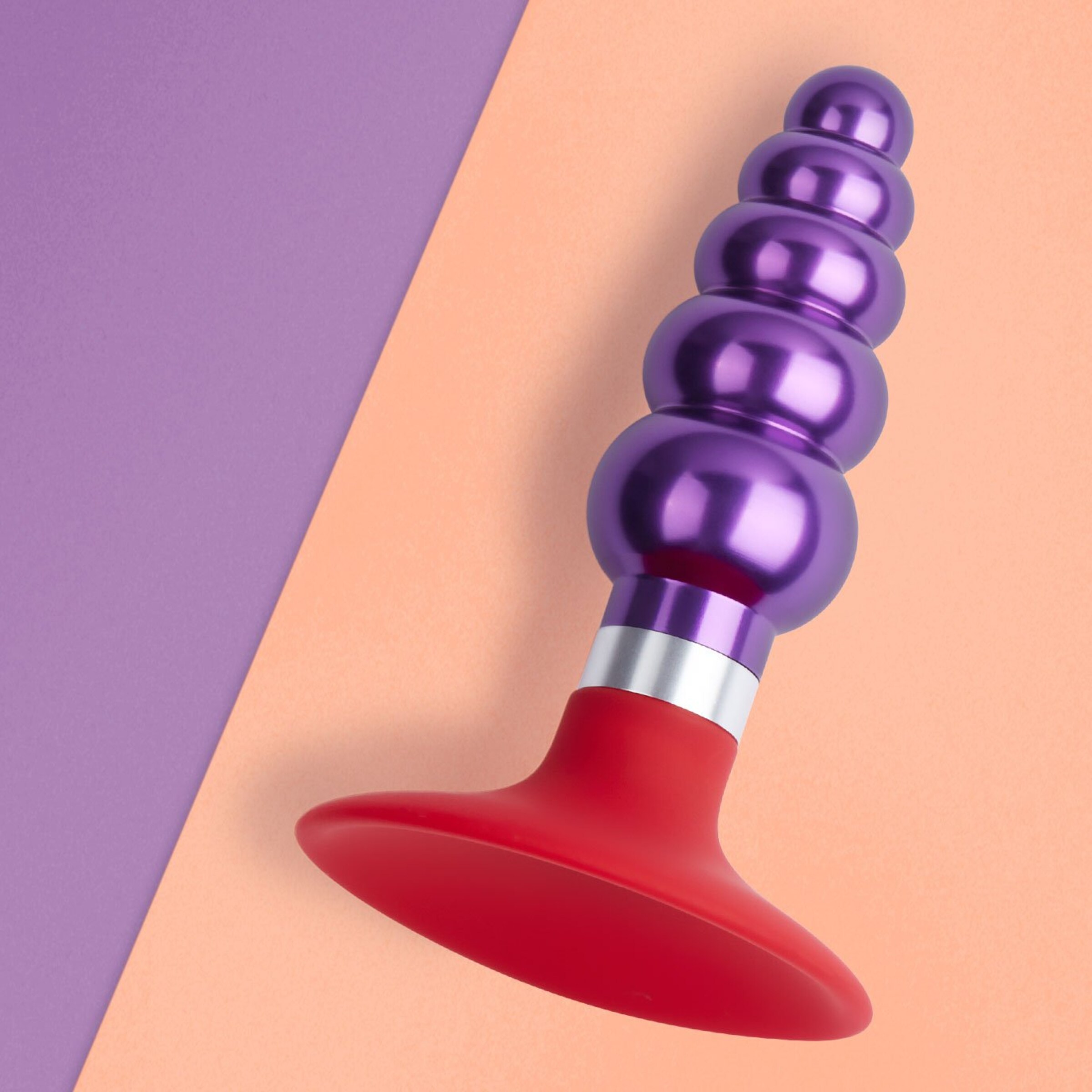 edelstahl-plug-mit-silikon-hy]saugfuß-10-cm-Lila-Rot-Silber-2