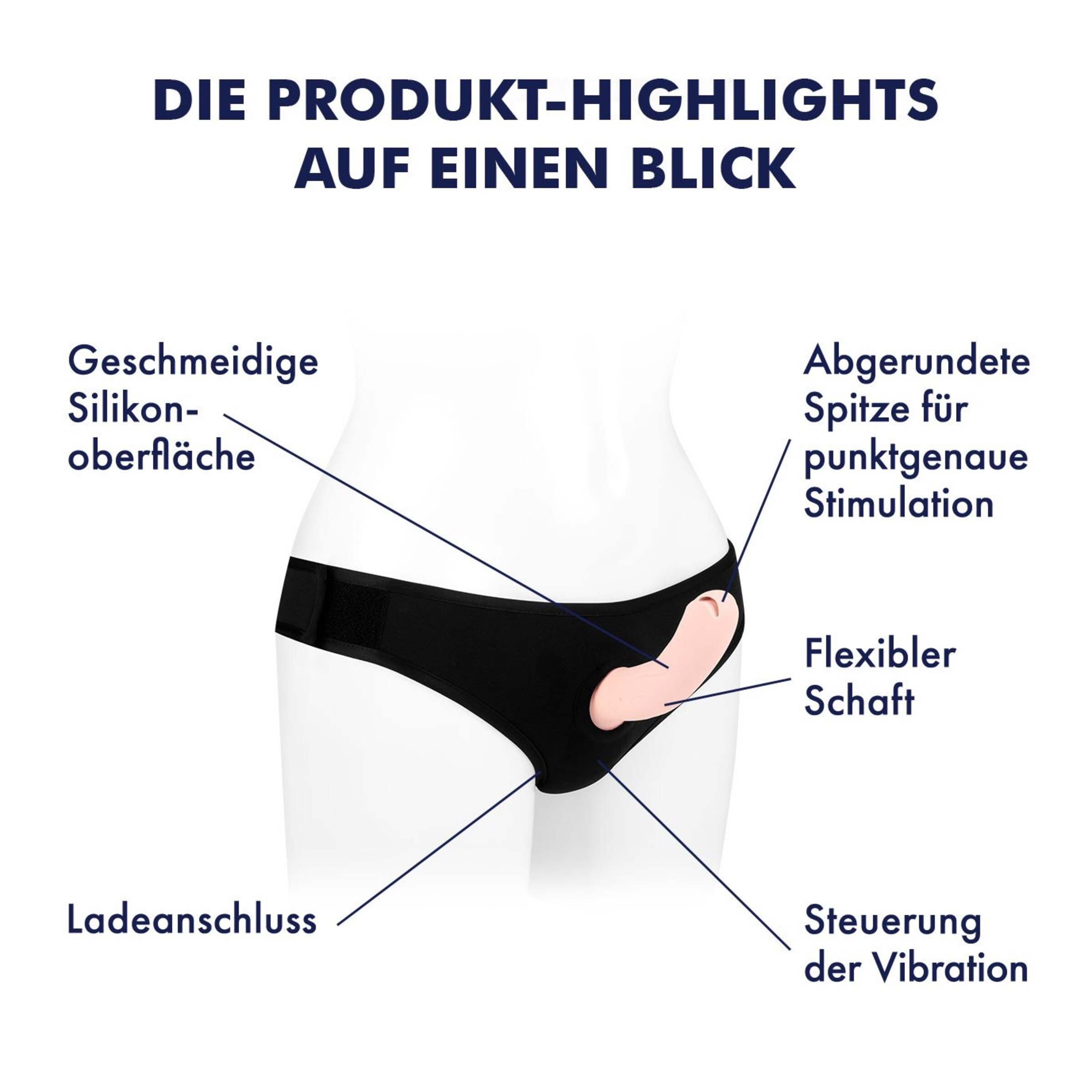 Strap-On-Panty mit Doppel-Vibrator, Größe S, 23 cm natur-hell ❤️ online  kaufen