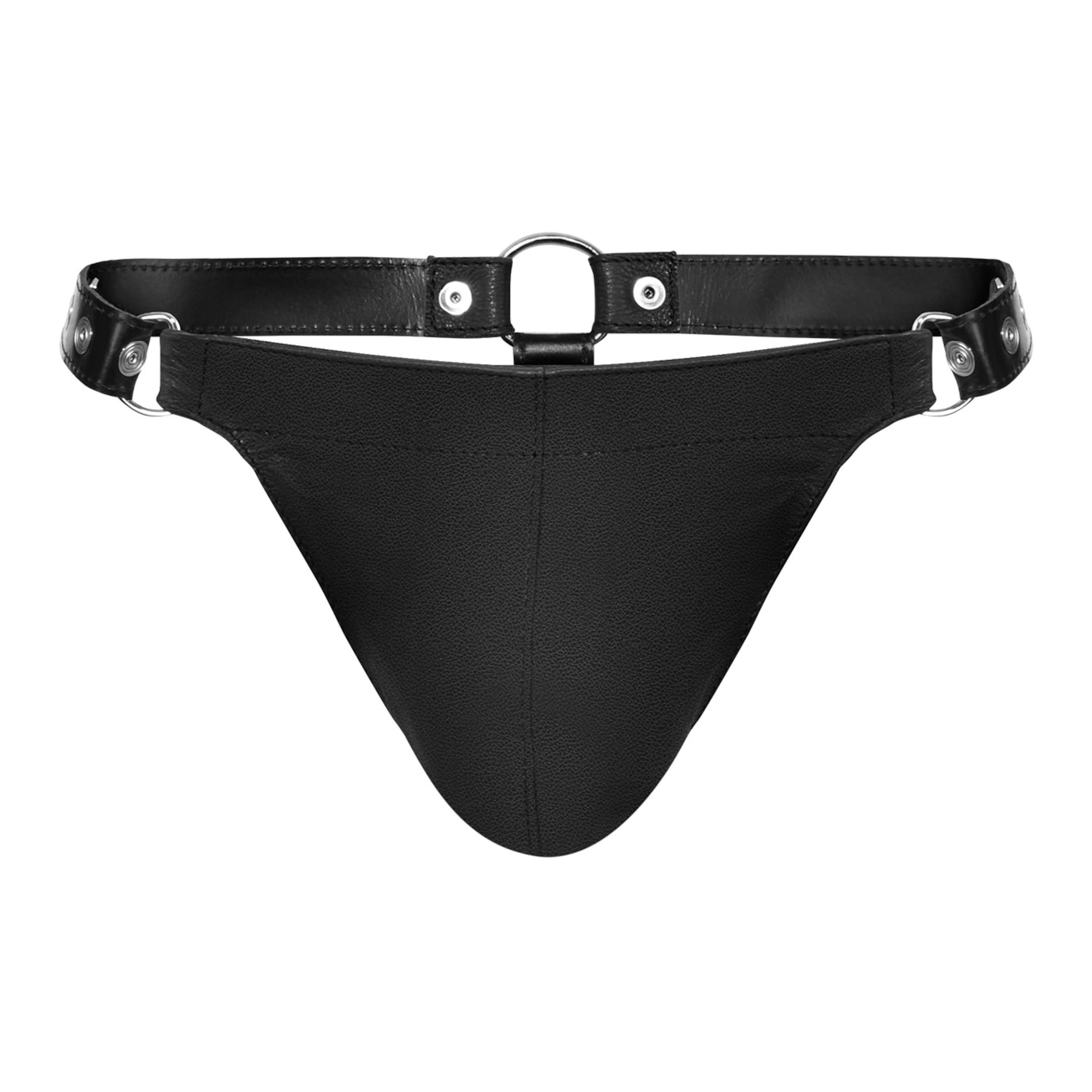 knapper-leder-string-Schwarz-4