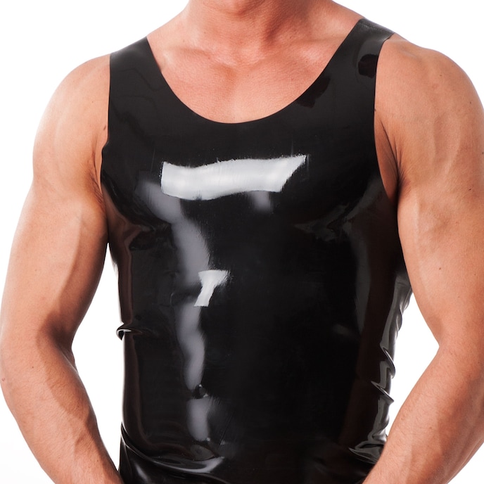 nauwsluitend-wet-look-shirt-Zwart-1