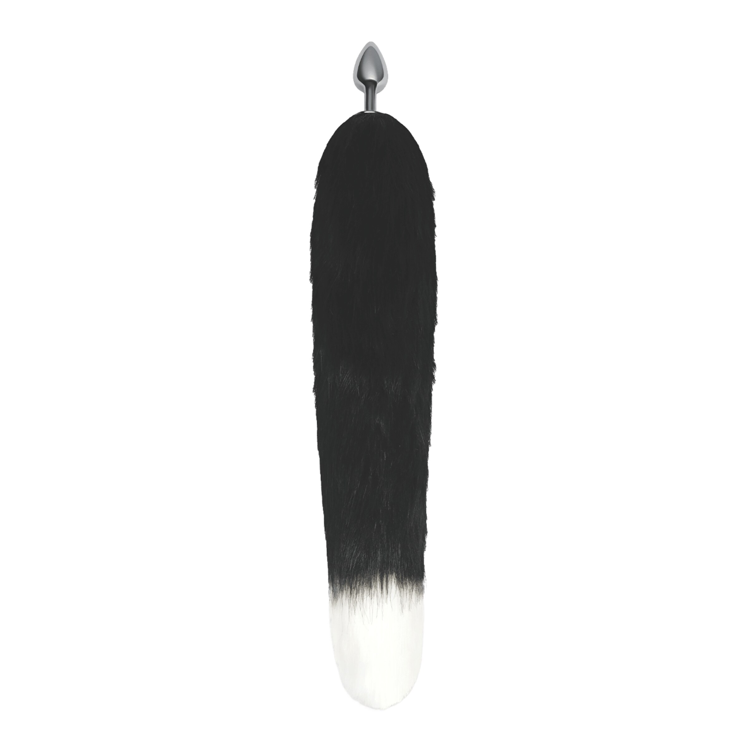furry-tailes---foxtail-with-metal-butt-plug-35-6-cm-Argent-Blanc-Noir-2