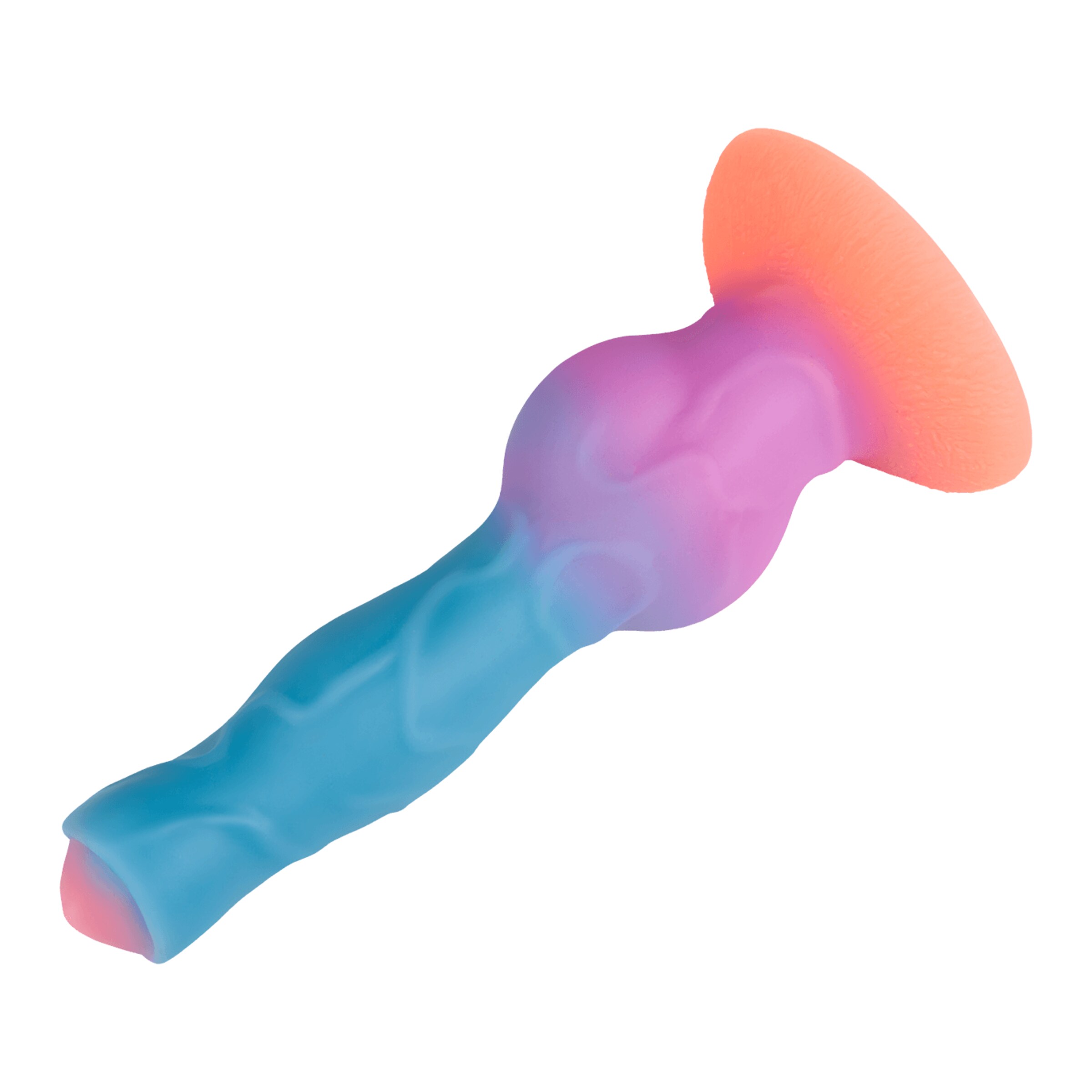 glinsterende-natuurlijke-vibrator-met-zuignapvoeten-22-cm-Blauw-Oranje-Paars-6