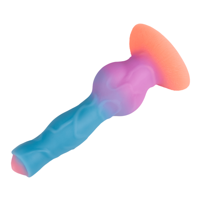 glinsterende-natuurlijke-vibrator-met-zuignapvoeten-22-cm-Blauw-Oranje-Paars-6