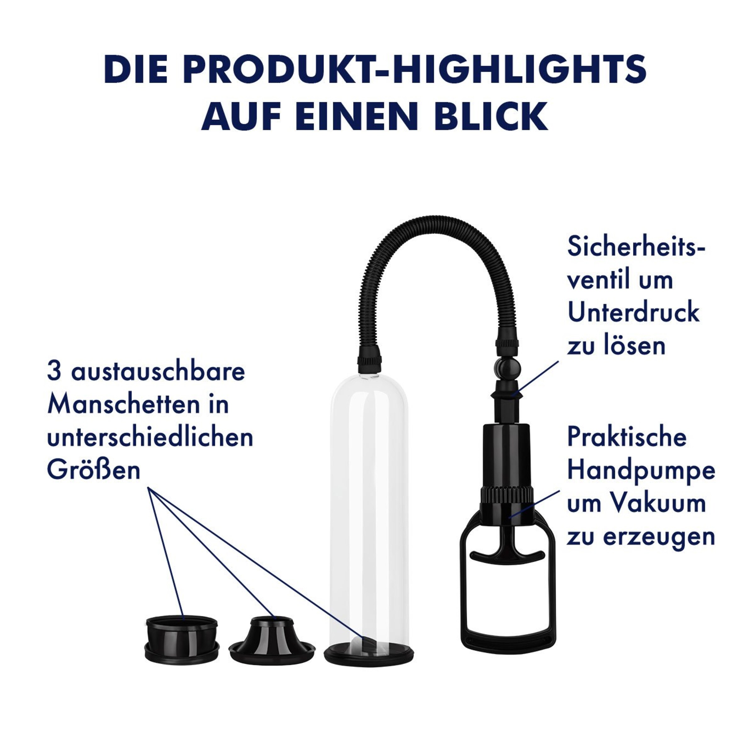 penispumpe eis Penispumpe mit Handpumpe, 22 cm schwarz ❤️ online kaufen