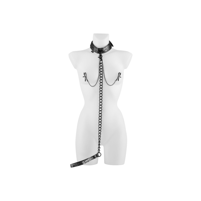 collar-with-leash-and-nipple-clamps-4-stuks-Donkergroen-Zwart-4