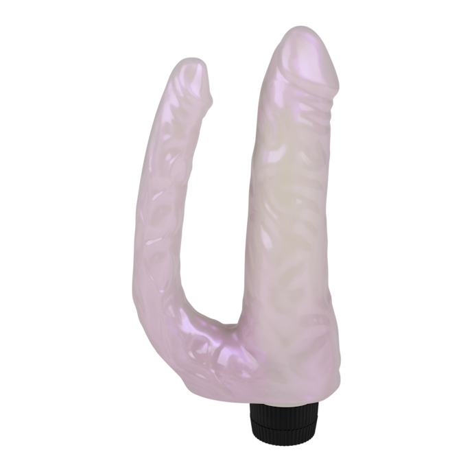 dubbele-vibrator-in-parelmoerlook-21-cm-Wit-2