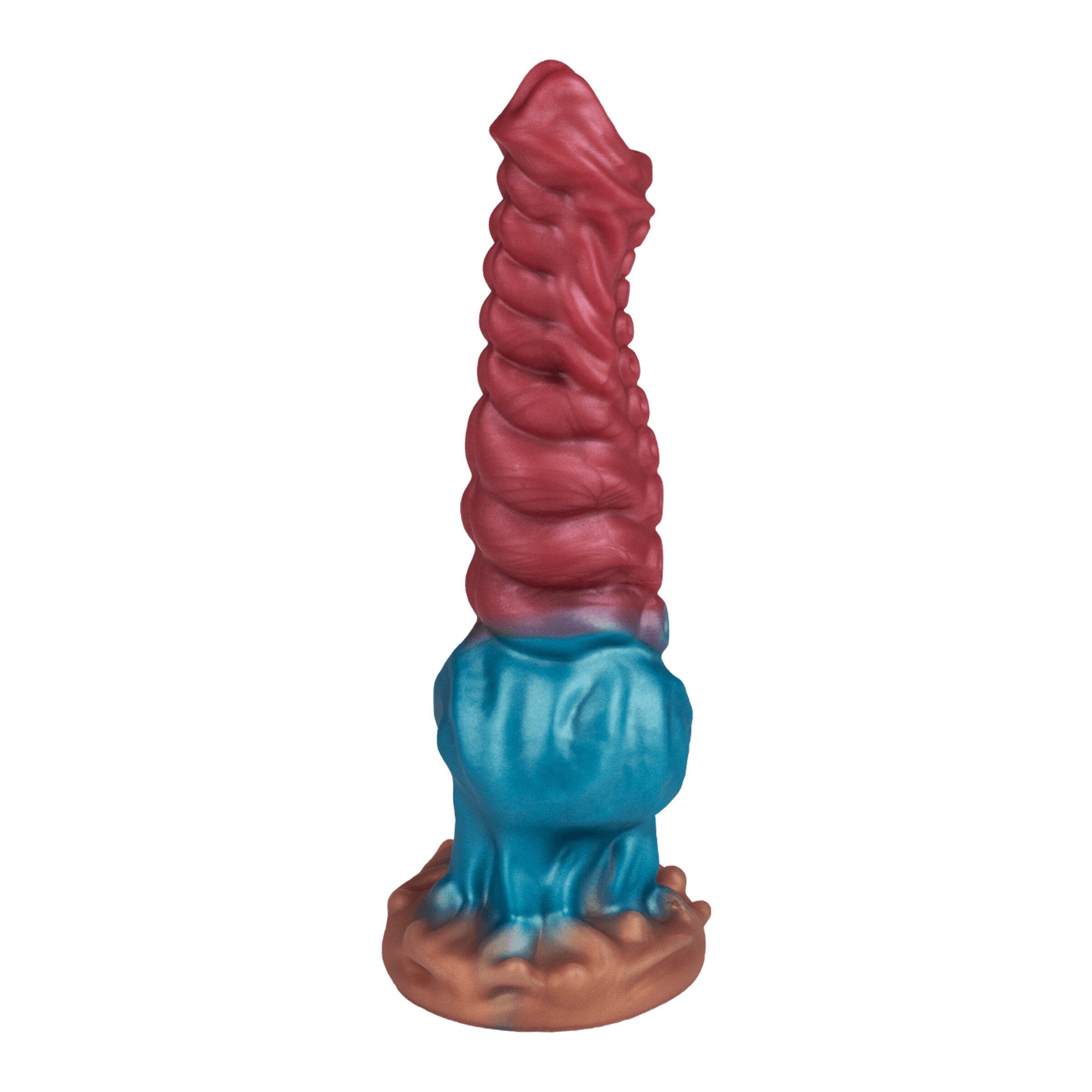 tentakel-dildo-met-opvallende-structuur-24-cm-Blauw-Goud-Rood-2