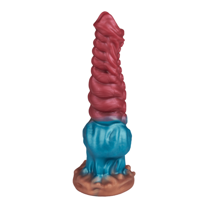 tentakel-dildo-met-opvallende-structuur-24-cm-Blauw-Goud-Rood-2
