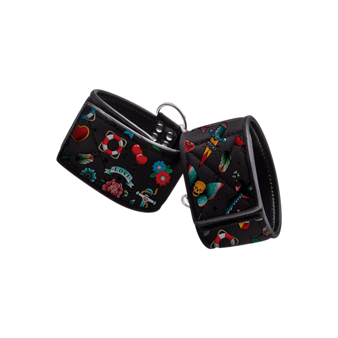 printed-hand-cuffs-Bunt-Schwarz-1