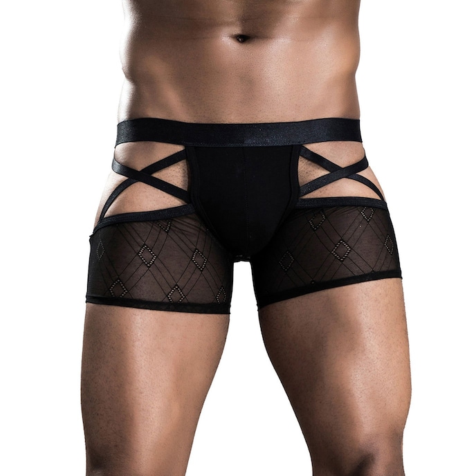 ouvert-shorts-met-bandjes-Zwart-1