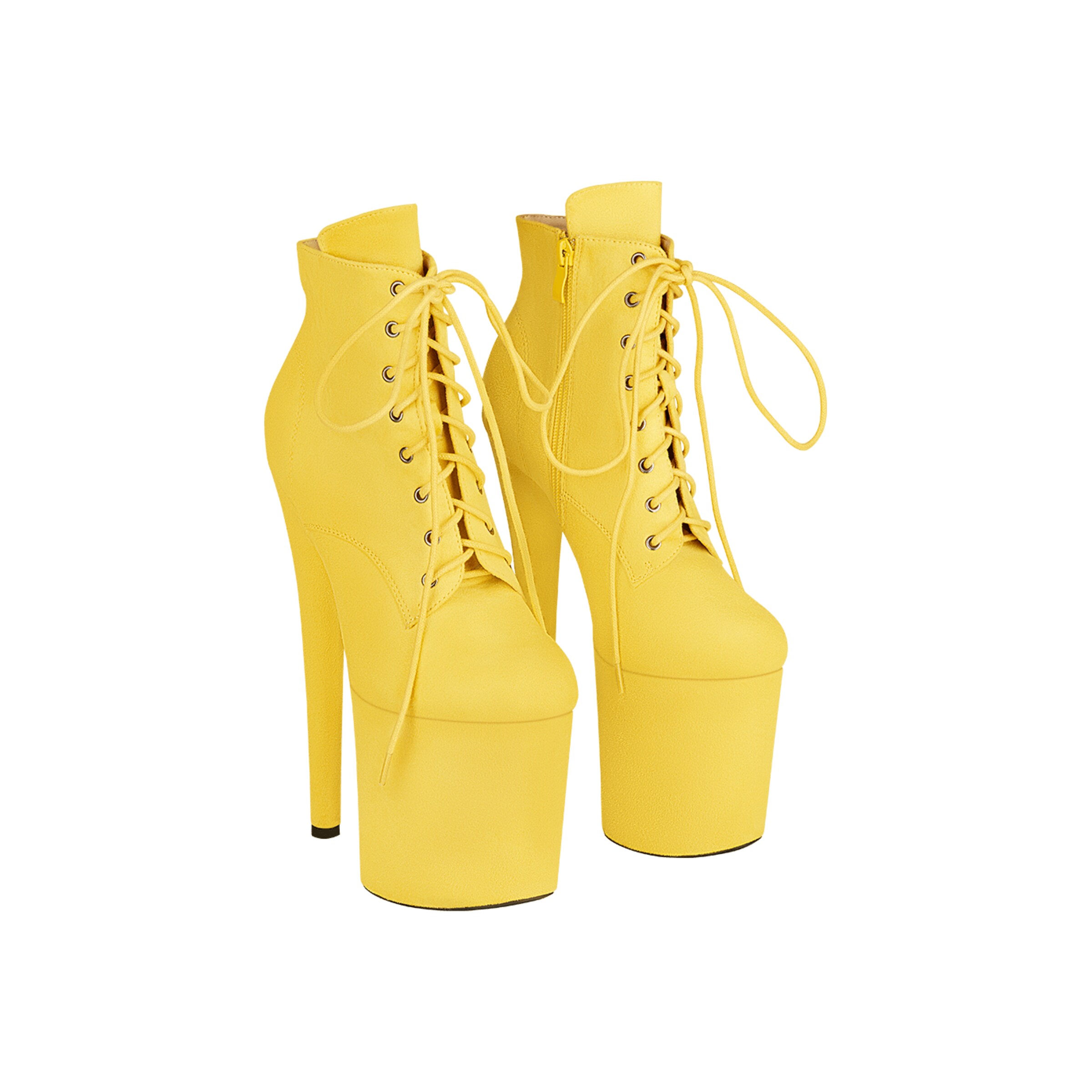 bottines-à-plateforme-aspect-daim-Jaune-7