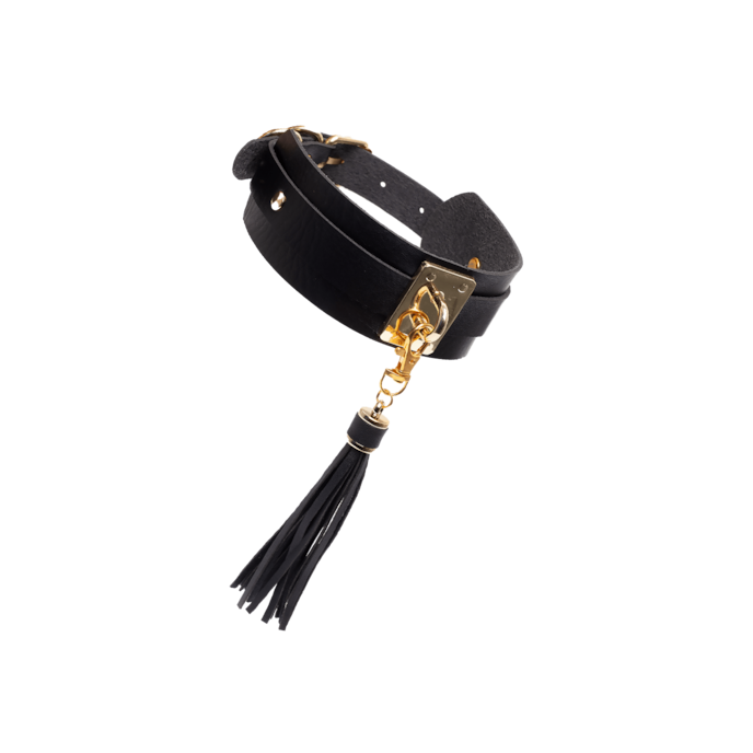 teasing-tassel-collar-Noir-Or-1