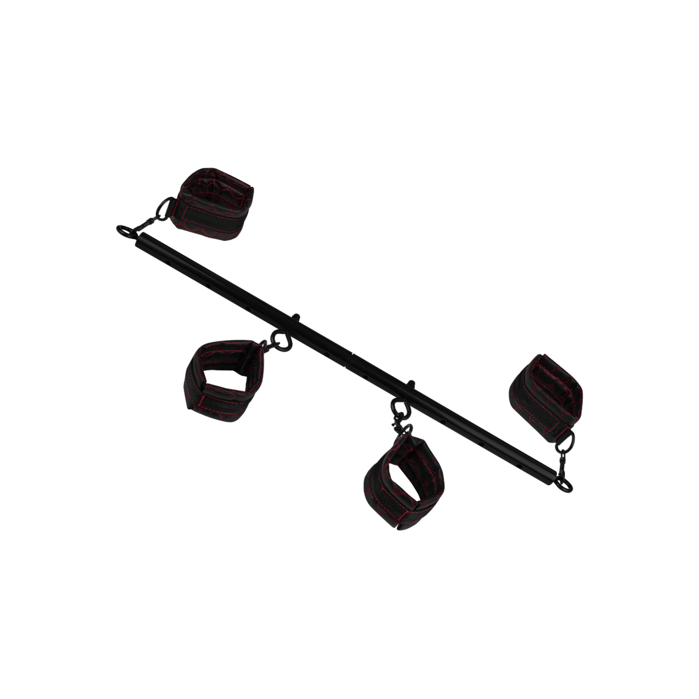 spreidstang-met-4-manchetten-van-kunstleer-Rood-Zwart-1