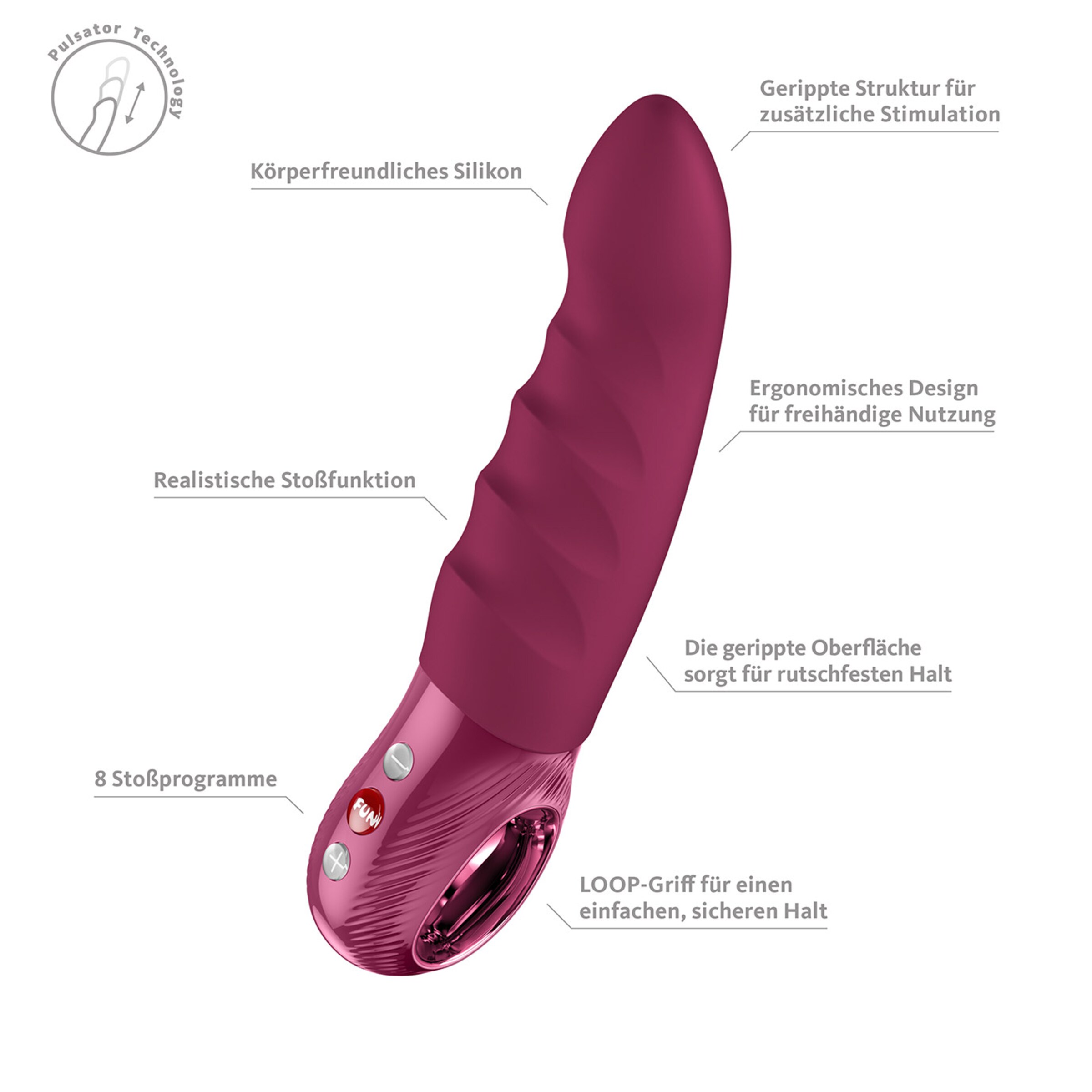 G-Punkt-Vibrator Fun Factory 'Stronic Deep', 20,9 cm bordeaux ❤️ online  kaufen