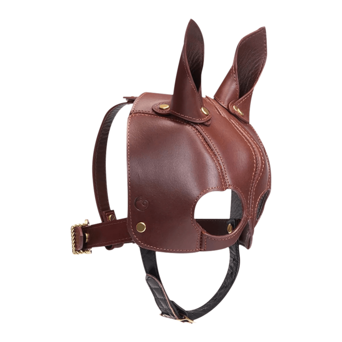 leren-masker-met-oren-Braun-Gold-Schwarz-2