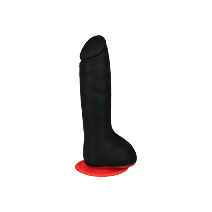 gode-naturel-flexible-avec-ventouse-21-cm-Noir-Rouge-3