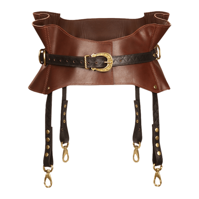 tailleband-van-rijleer-Bruin-Goud-Zwart-1