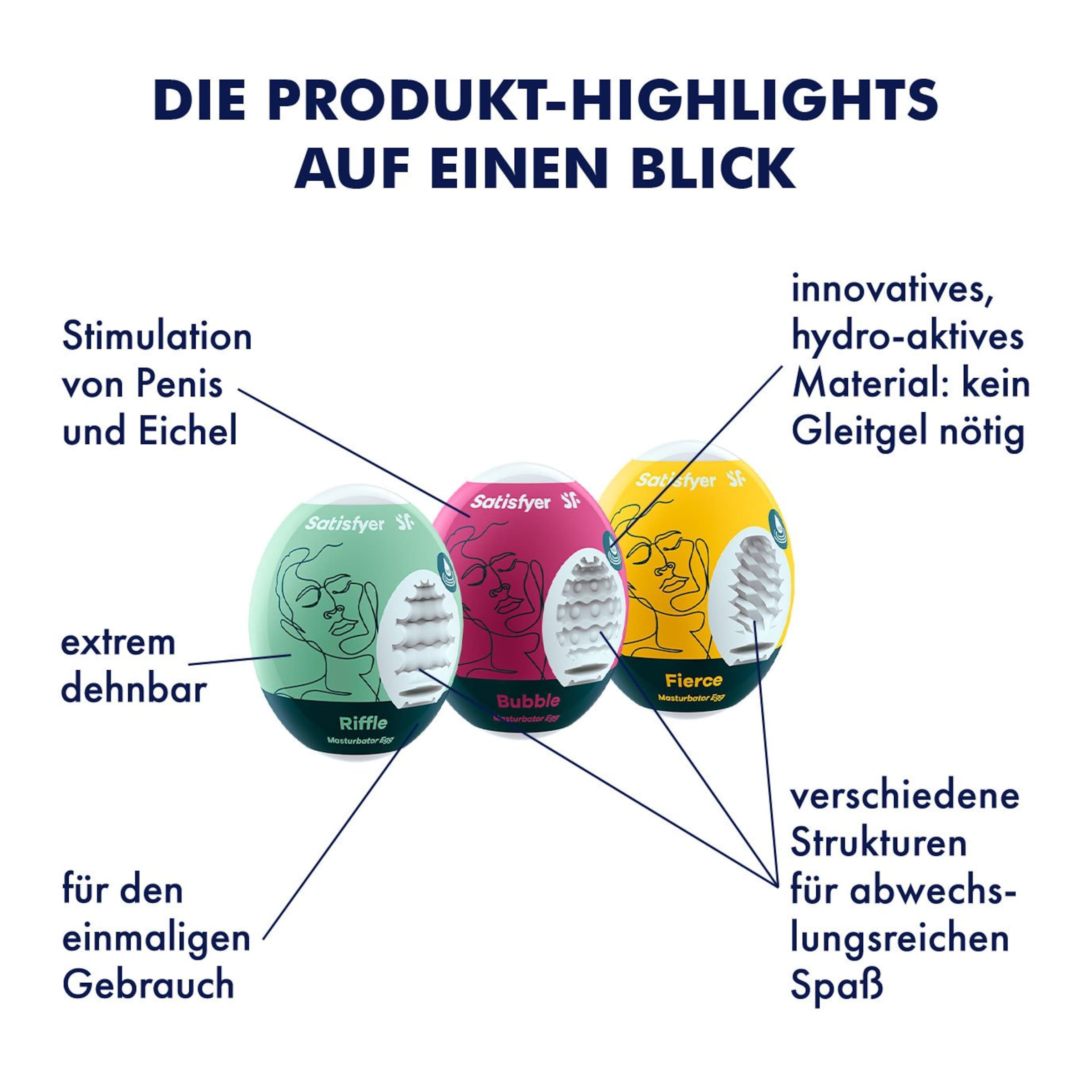 Masturbator Satisfyer 'Masturbator Eggs', 3 Teile  online bestellen
