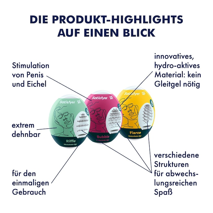 Masturbator Satisfyer 'Masturbator Eggs', 3 Teile online bestellen Masturbator Satisfyer 'Masturbator Eggs', 3 Teile online bestellen