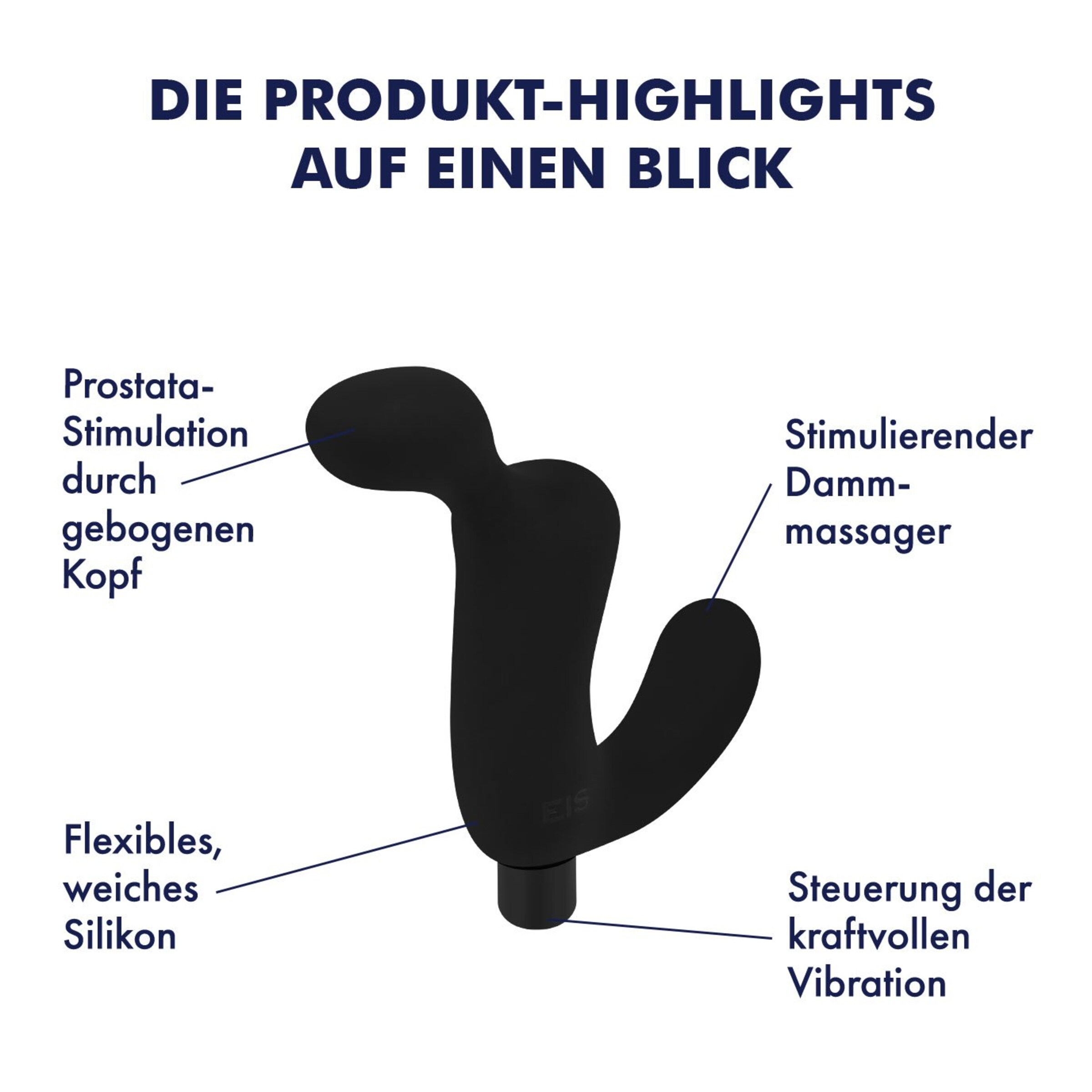 Analvibrator Prostata-Vibrator aus Silikon, 13 cm schwarz  online kaufen