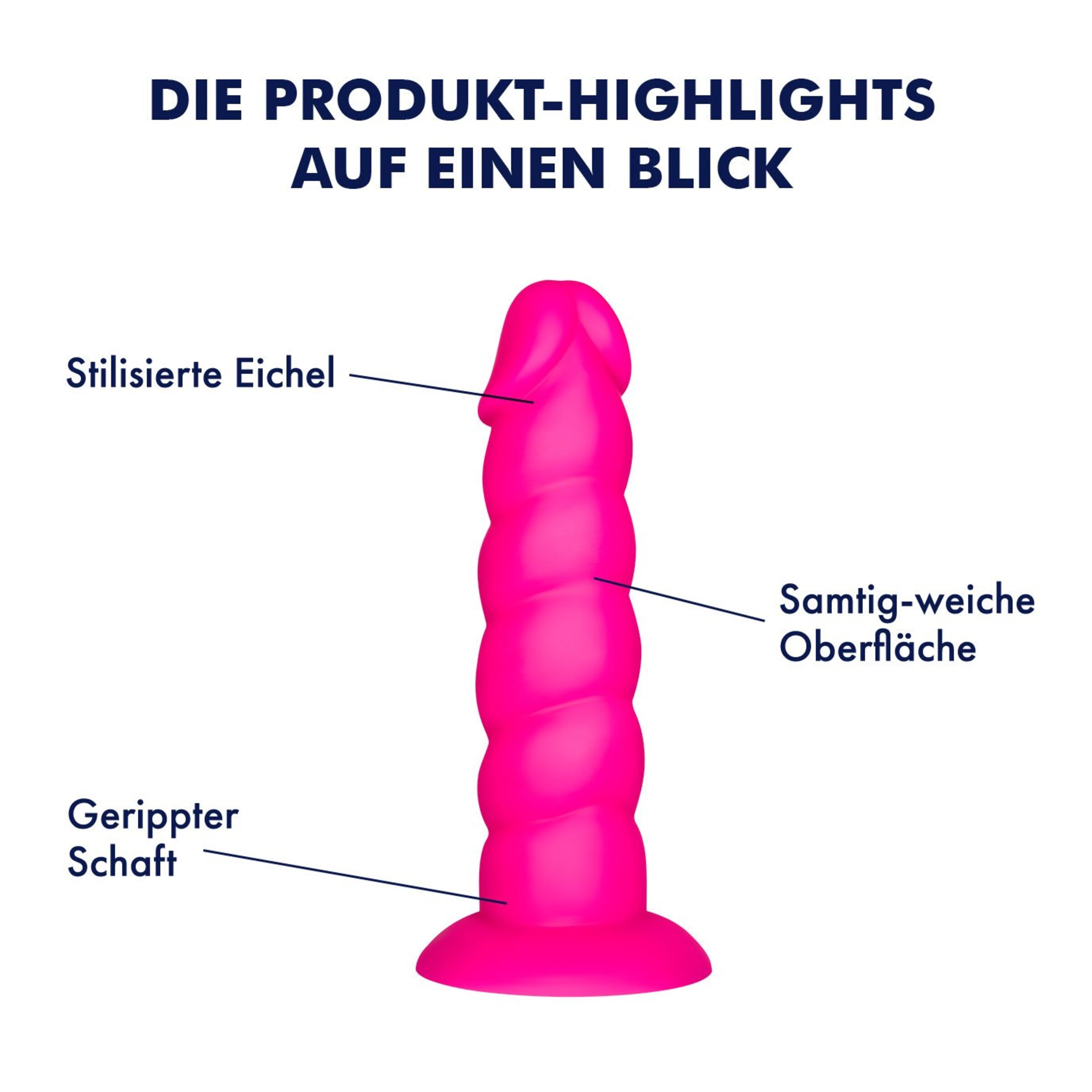 weicher dildo Strukturierter Dildo aus Silikon, 17 cm neon-pink ❤️ online kaufen