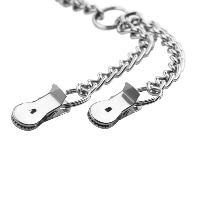 laisse-avec-pinces-à-lèvres-Argent-Noir-3