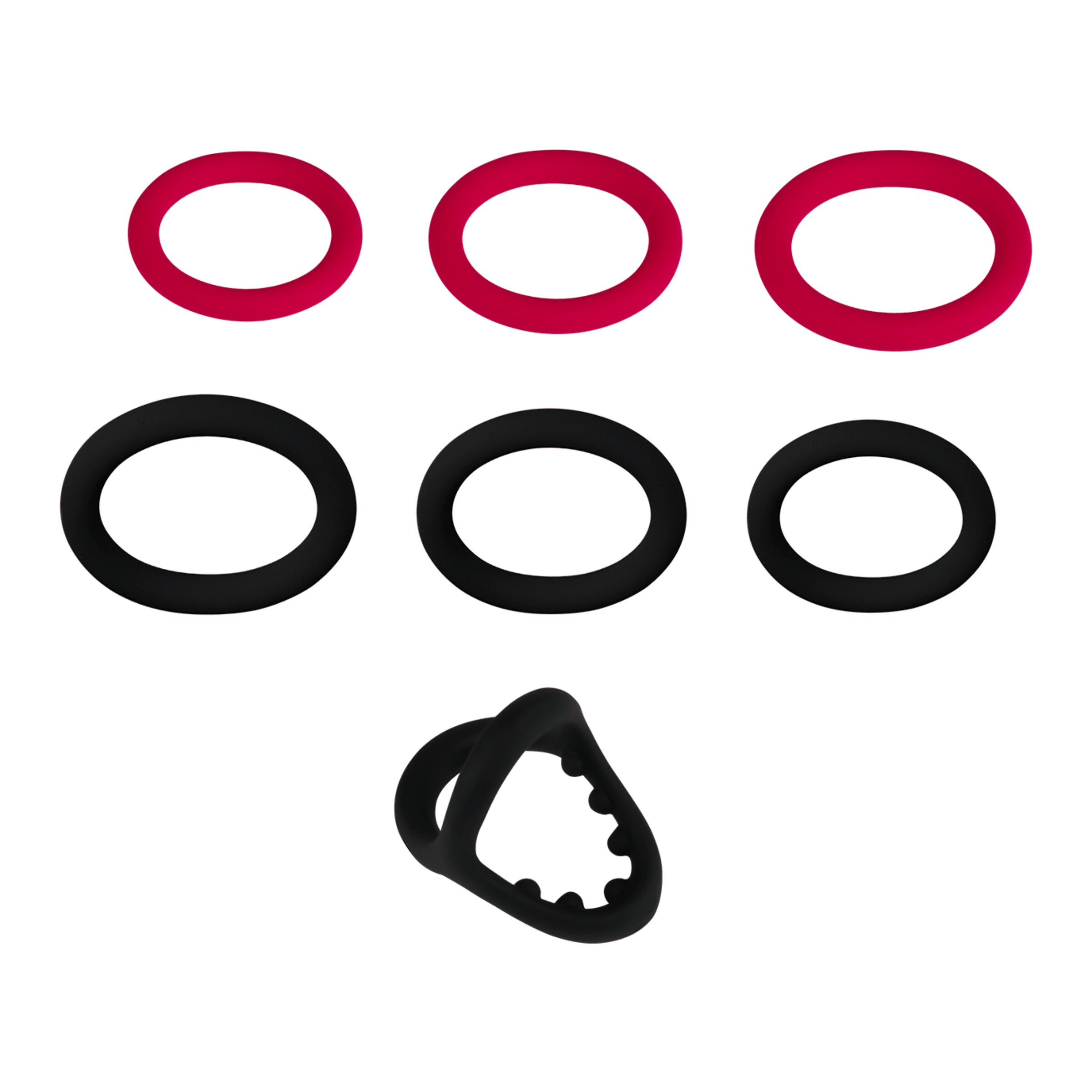 penis--en-testikelringset-van-siliconen-7-delig-Rood-Zwart-2