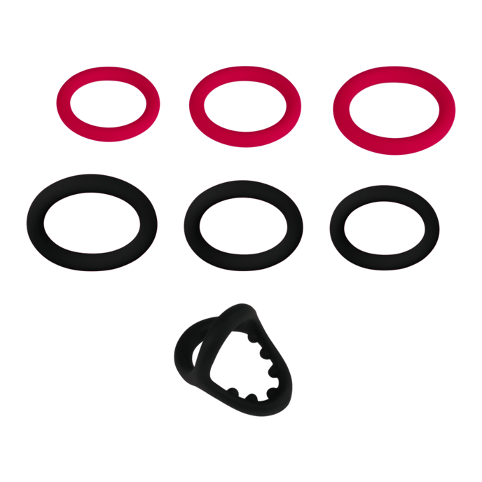 penis--en-testikelringset-van-siliconen-7-delig-Rood-Zwart-2