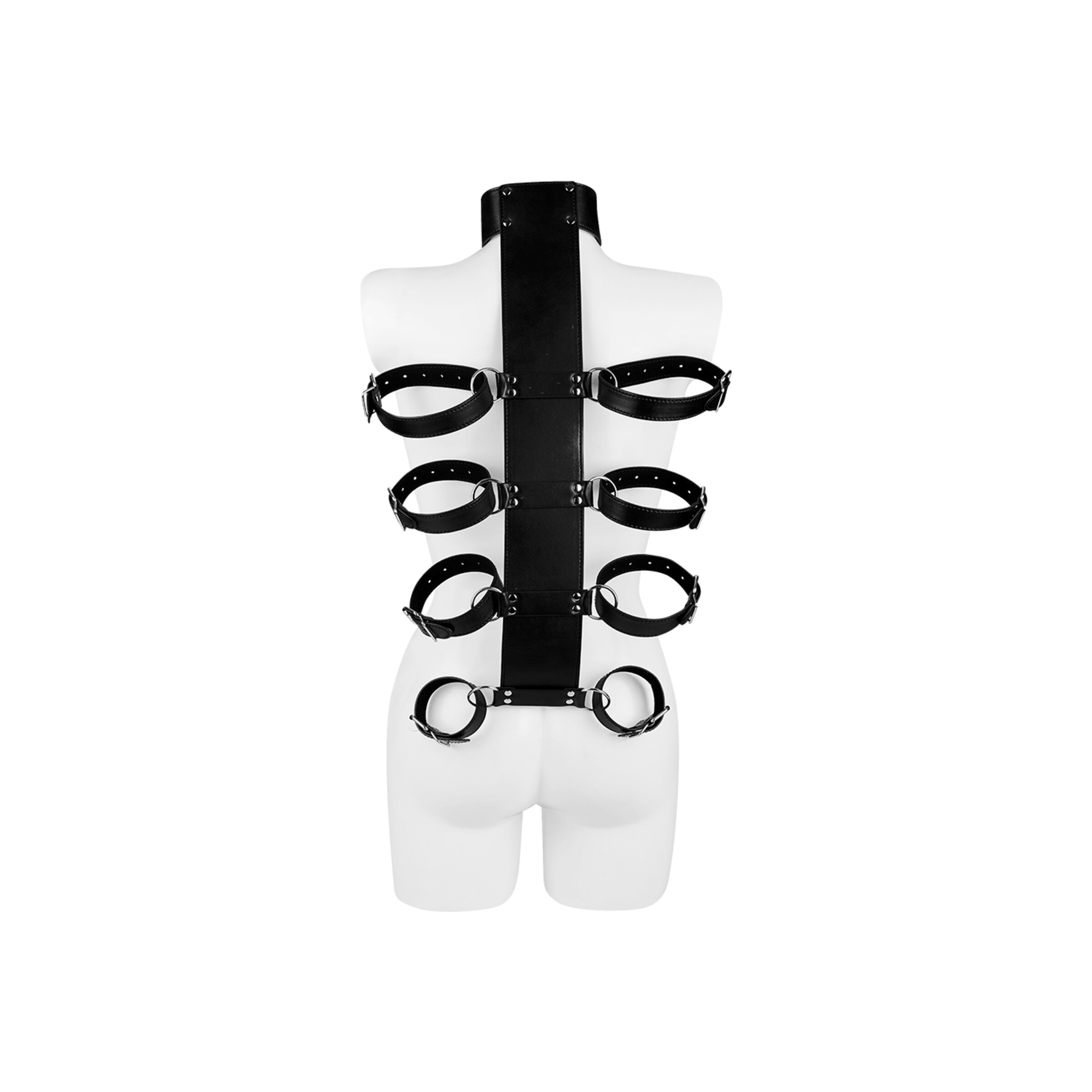harnais-de-bondage-polyvalent-9-pièces-Argent-Noir-2