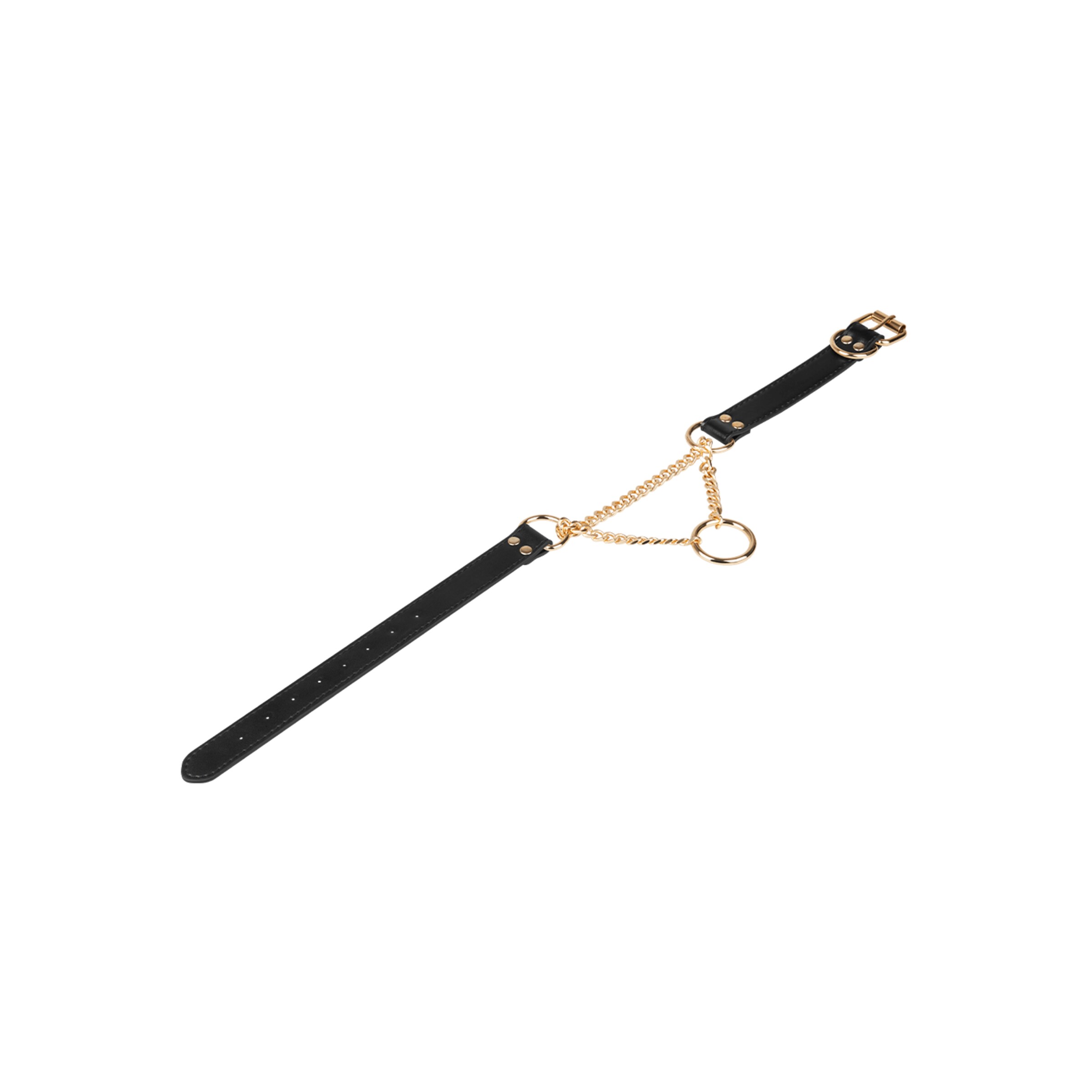 lederhalsband-mit-kette-und-o[nbhy]ring-Gold-Schwarz-4