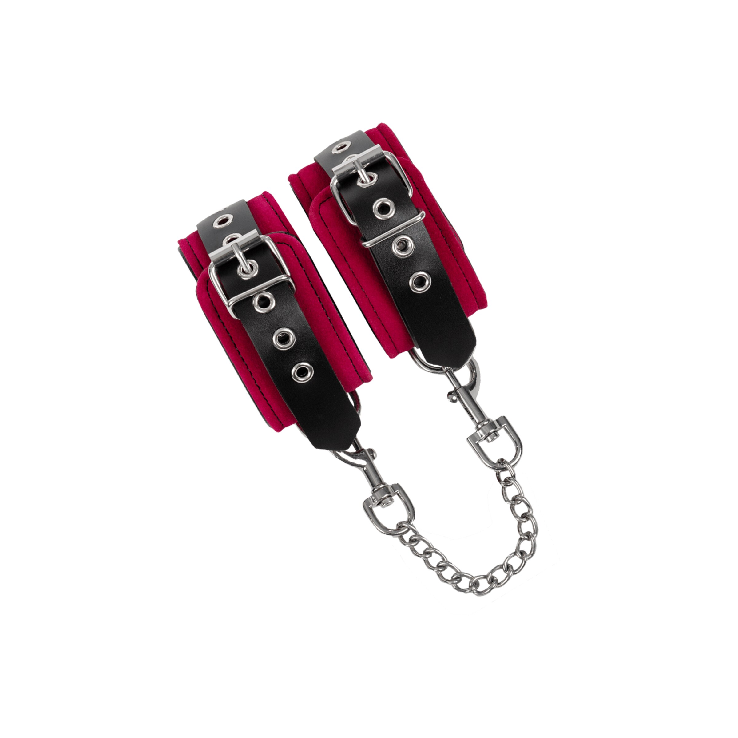 leren-voetboeien-met-karabijnen-Violet-Zwart-1