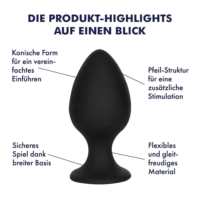 konischer-analplug-mit-pfeilen-5-8-cm-Schwarz-2