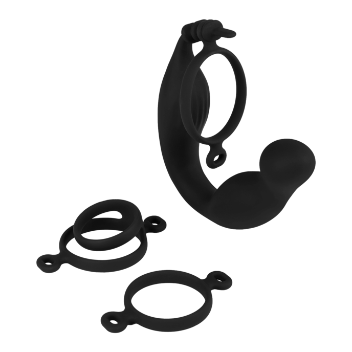 Prostata-Vibrator aus Silikon, 14 cm, 4-teilig