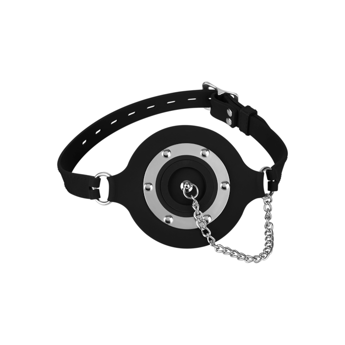 anneau-de-bâillon-avec-bouchon-Argent-Noir-2