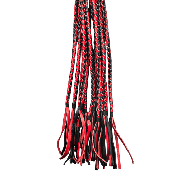 fouet-en-cuir-à-lanières-tressées-Noir-Rouge-2