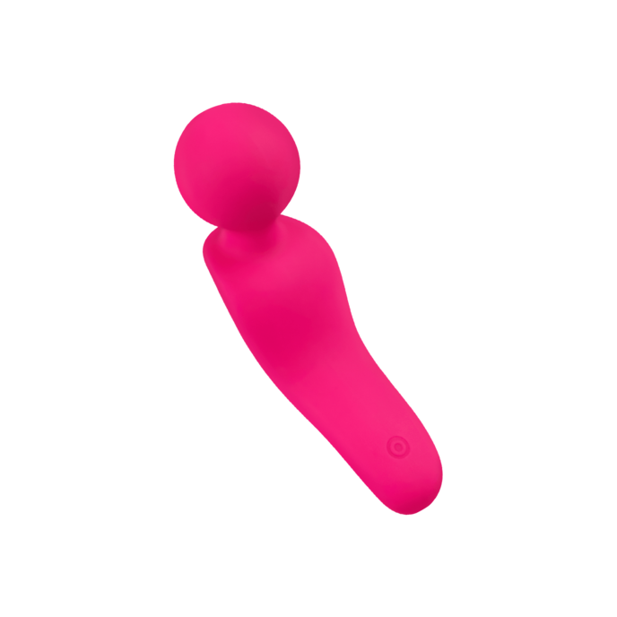 krachtige-mini-massager-siliconen-14-cm-Neonroze-Wit-1