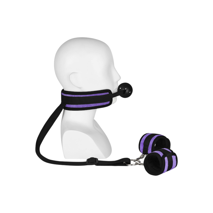 mouthgag-with-cuffs-2-delen-Lila-Schwarz-2
