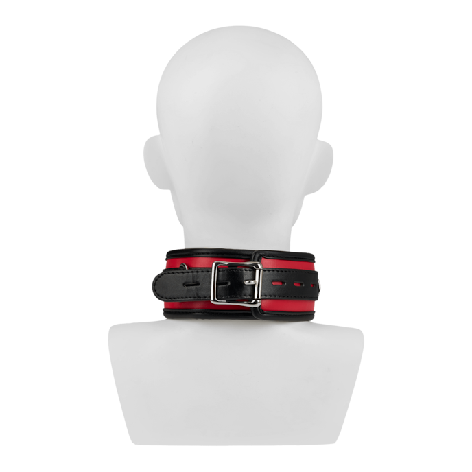abschließbares-bdsm-halsband-mit-leine-Rot-Schwarz-3