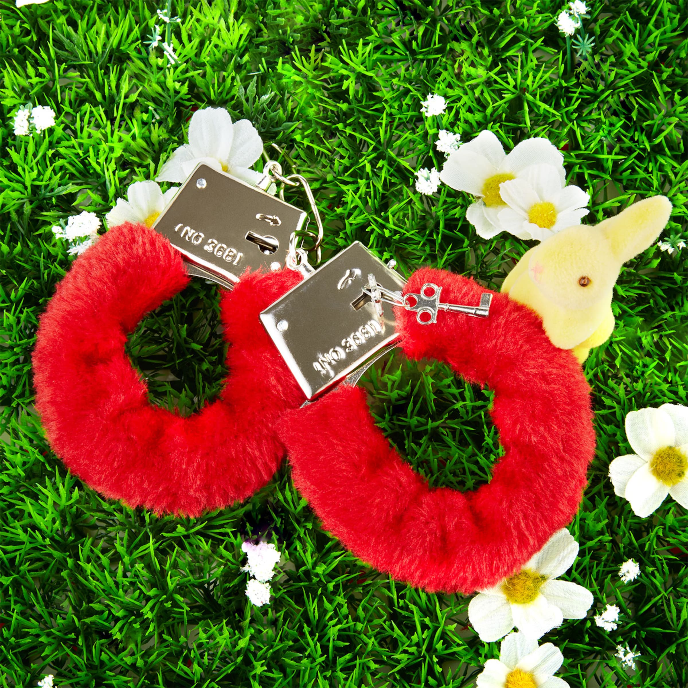 metalen-handboeien-met-pluche-Rood-Zilver-2