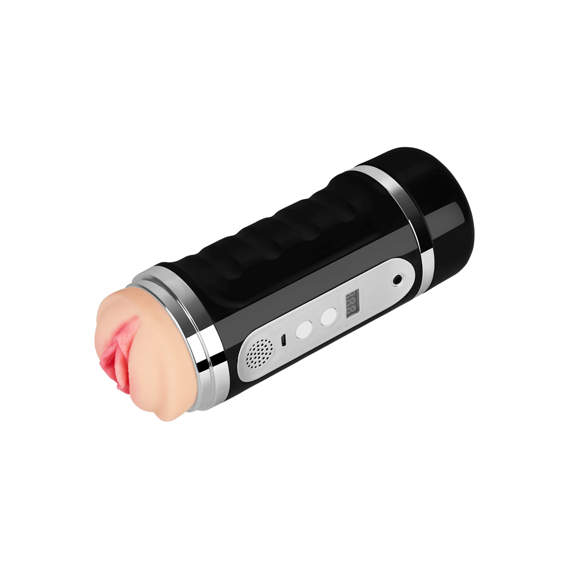 masturbateur-avec-fonction-audio-rechargeable-20-cm-Argent-Naturel clair-Noir-9