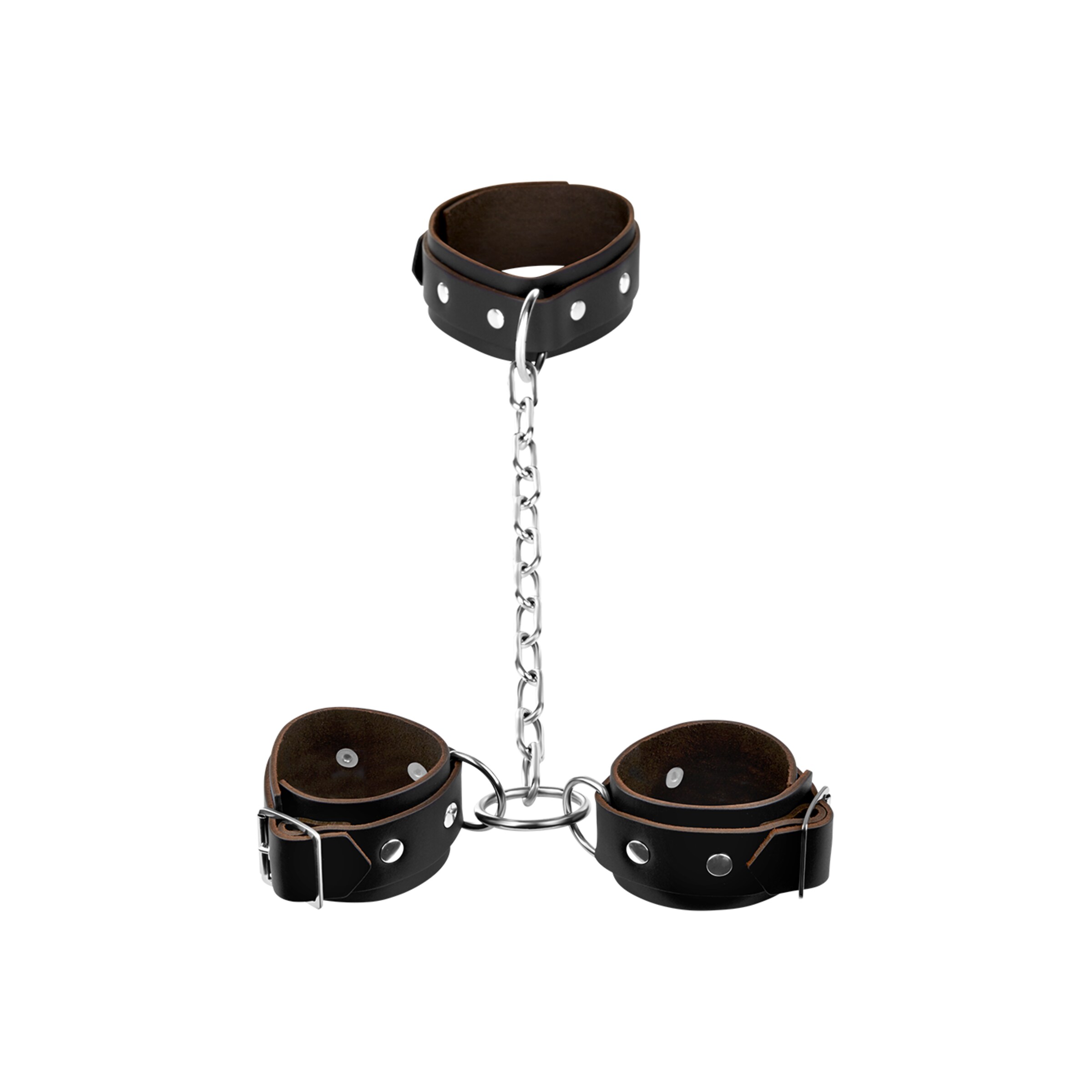 fesseln-mit-verbindungskette-Schwarz-Silber-2