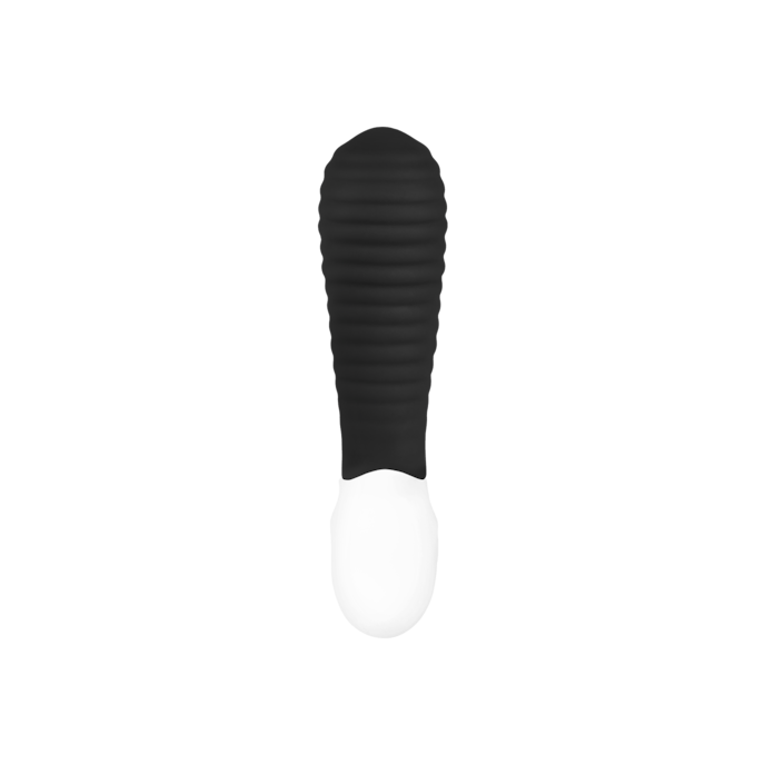 vibromasseur-anal-rainuré-12-cm-Blanc-Noir-3