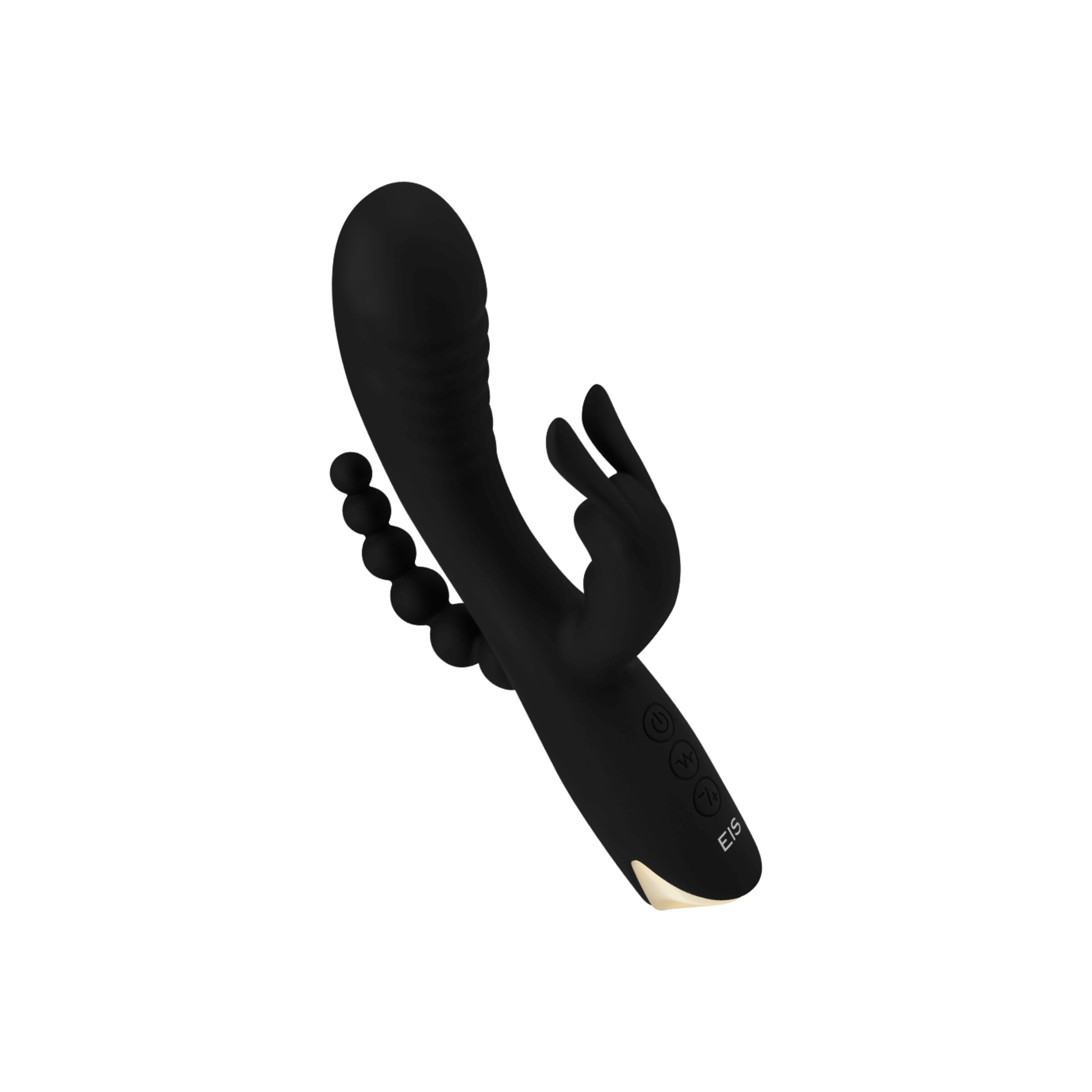 3-in-1-konijnenvibrator-van-siliconen-21-5-cm-Goud-Zwart-1